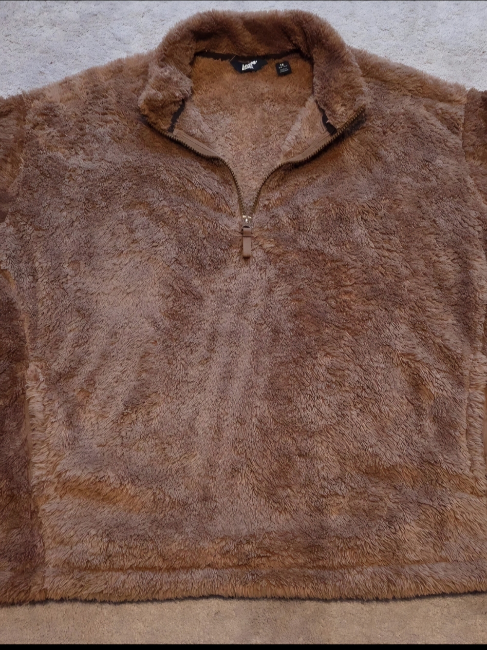 New Lands' End Women's 1X Fleece Sherpa Quarter Zip Pullover Sweater 1x